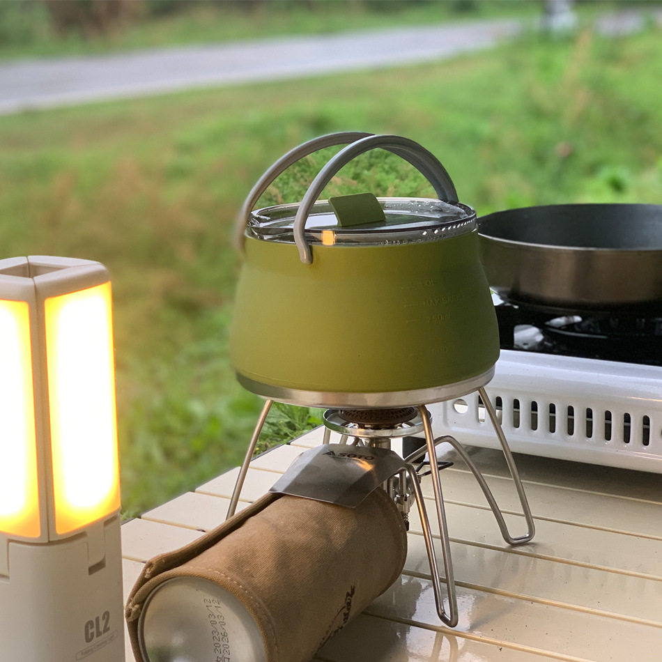 户外美式硅胶折叠烧水壶便携式野露营明火咖啡煮茶卡式炉炊便携锅