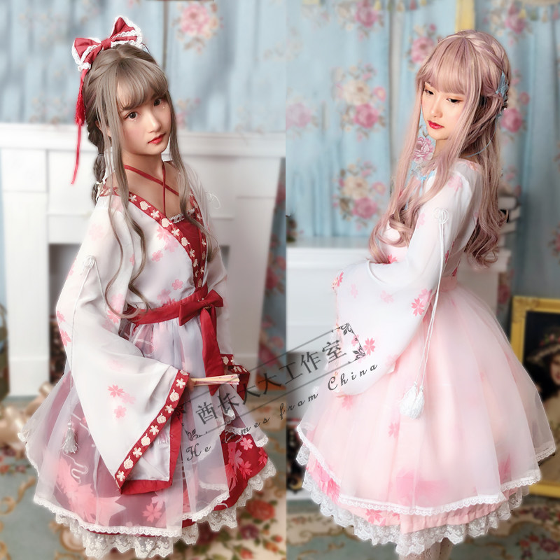 中华风金鱼姬lolita裙古汉服风日常仙女裙印花假两件op日系连衣裙|ruв категории Женская одежда, платье - от Buy2taobao.com для оказания профессиональной услуги покупки агента Taobao