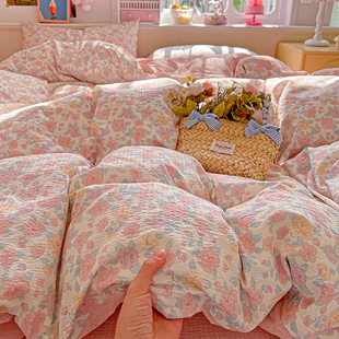 A类双层纱被套单件180x200x230cm四件套纯棉全棉150被罩宿舍定制