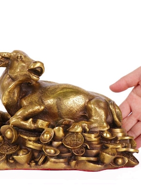 全铜客厅电视柜生肖牛吉祥物