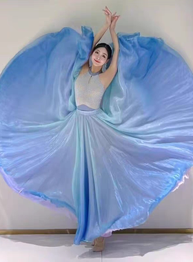 梦霞原创江上晚风吟720舞蹈现代舞古典舞大摆裙江南飞雁原创裙子