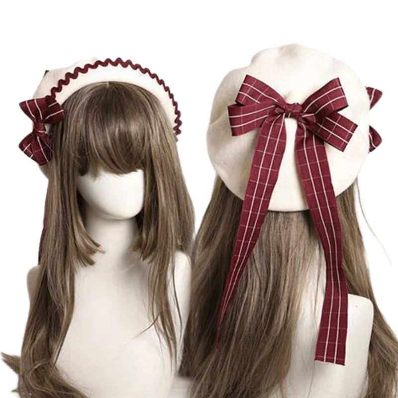 Lolita JK Uniform Bow Hat Kawaii Hair Accessories Sweet Japa