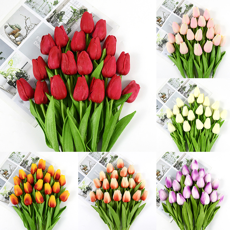 35 cm Tulip Flower Artificial Tulip Bouquet 10/5Pcs PE foam