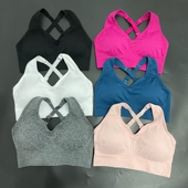 外贸运动内衣舒适无钢圈防震跑步吸汗瑜伽聚拢健身文胸bra背心式