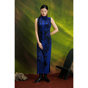 NEONPOND天池秘境《启程·羽客》褶皱百纳-半高领无袖背心长裙