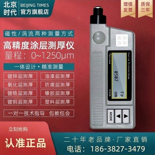 涂层测厚仪TT220北京时代铝铁基镀层覆层锌层测量仪手持进口漆膜
