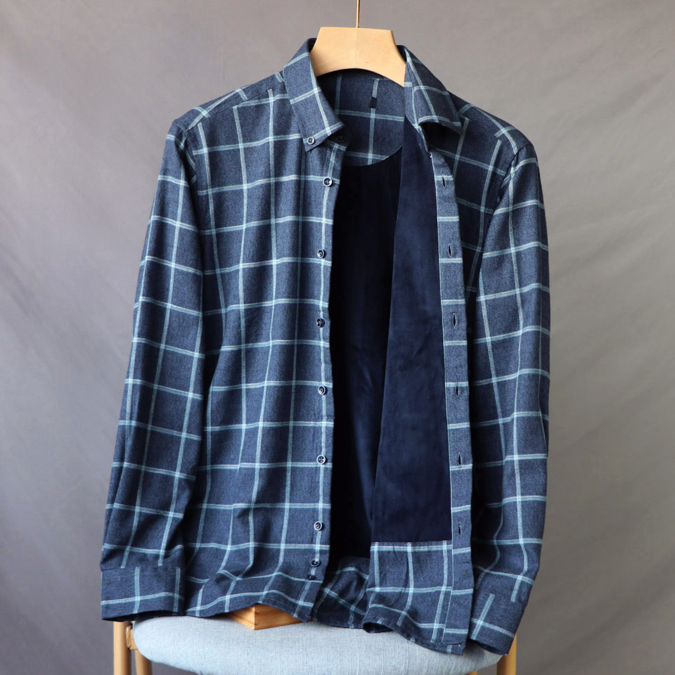 撤柜品衬衫长袖加绒加厚格纹特价