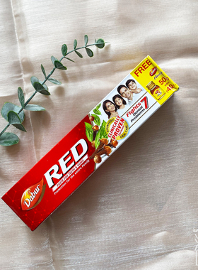 印度Dabur RED尼泊尔阿育吠陀草本植物抗菌护龈清新口气牙膏