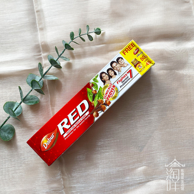 印度Dabur RED尼泊尔阿育吠陀草本植物抗菌护龈清新口气牙膏