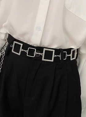 新薇方块链条腰带流苏链条配饰个性冷淡风潮搭配饰气质百搭腰饰