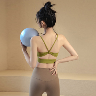 OMYAGA工字美背外穿跑步训练健身运动上衣夏季带胸垫瑜伽服背心女