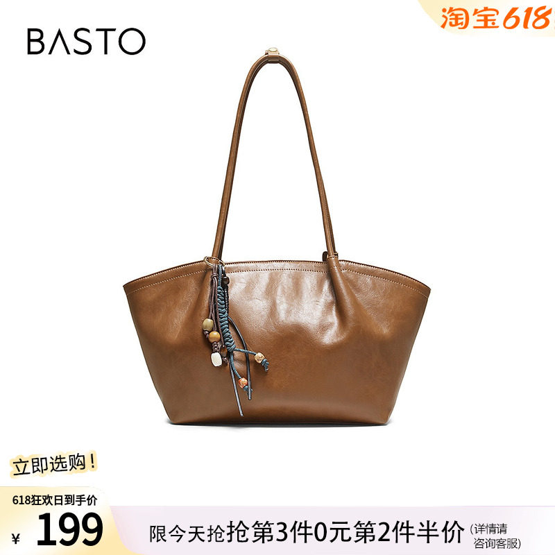 百思图冬季商场新款miu系托特包时尚大容量单肩包女TY059DX5