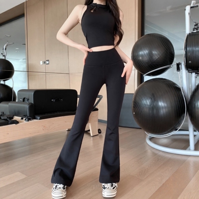 春款高腰显瘦提臀微喇瑜伽裤