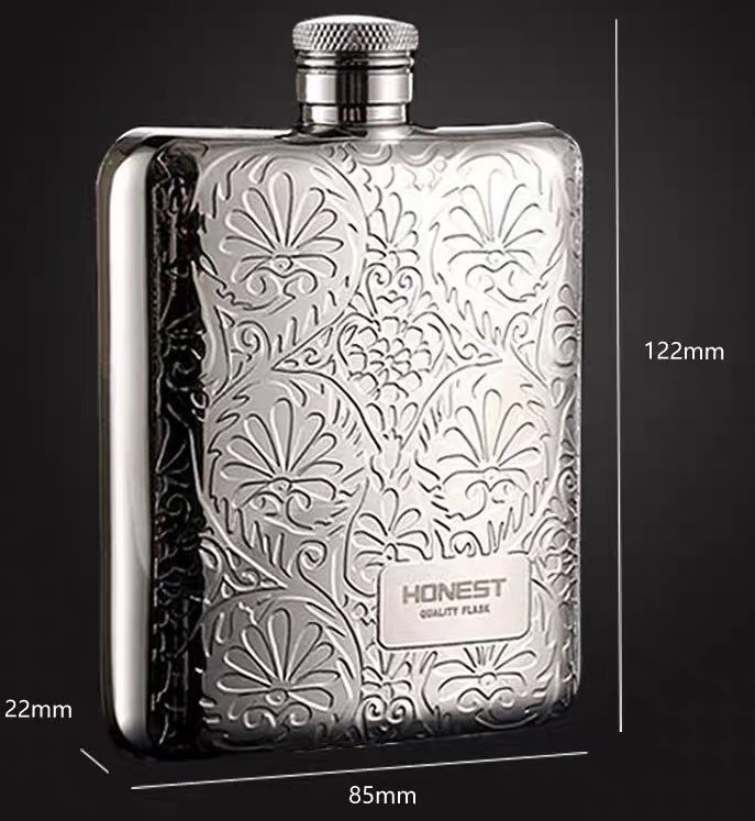 百诚6盎司小酒壶随身304不锈钢便携式酒瓶迷你白酒铁洒瓶送礼好用