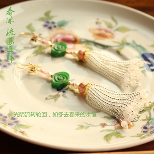 春冰 ‖ 冬去春来的永恒 原创中式耳环流苏长款耳饰 包金（镀金）