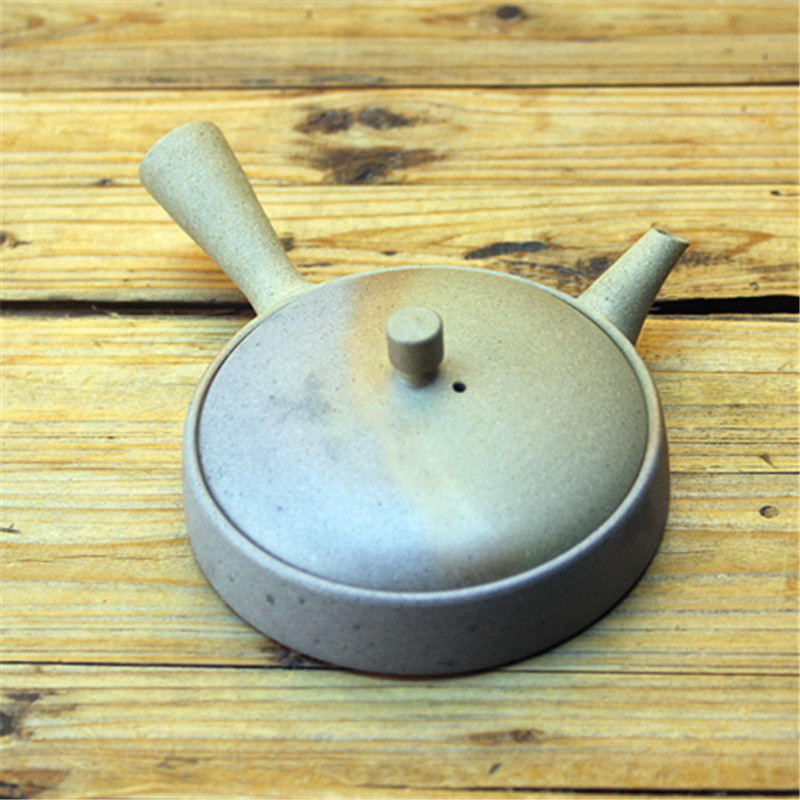 常滑烧平型白泥窑变冷泡日式急须