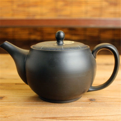 常滑烧素面黑泥后手急须茶壶器