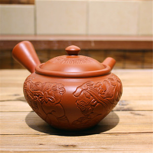 【欣赏】常滑烧历史文化见证二代石仙厚胎玛雅文明横手侧把急须壶