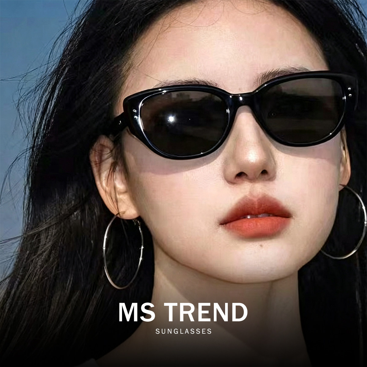 曼丝MS猫眼近视墨镜女2025新款防紫外线开车带度数偏光太阳镜女潮