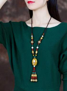 民族风毛衣链陶瓷民族风陶瓷玛瑙