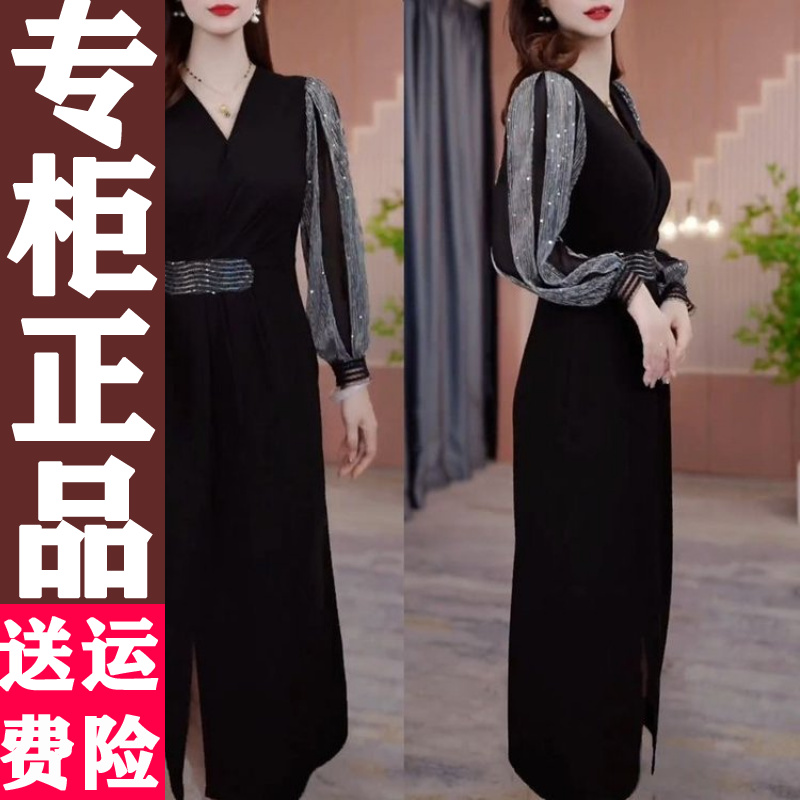 法式轻奢亮片连衣裙2025秋新