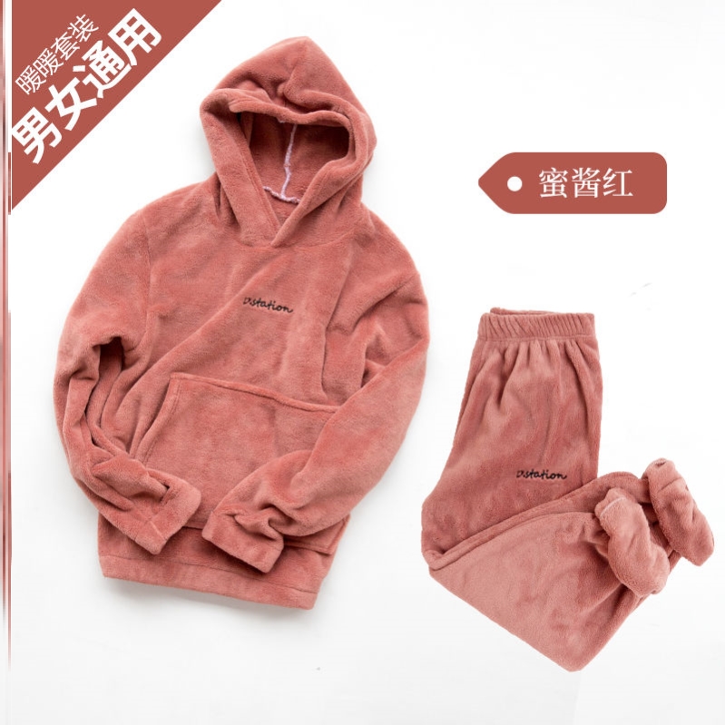 暖暖裤两件套网红运动套装女春秋珊瑚绒睡衣休闲宽松加绒卫衣冬季|ruв категории Женская одежда, брюки, брюки - от Buy2taobao.com для оказания профессиональной услуги покупки агента Taobao