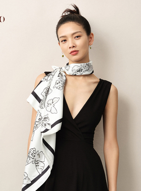 嫵WOO 【起舞】女士桑蚕丝真丝方巾丝巾女围巾女披肩围脖百搭