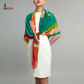 嫵WOO 大方巾女 原创真丝丝巾夏长款 向大师致敬 国色天香