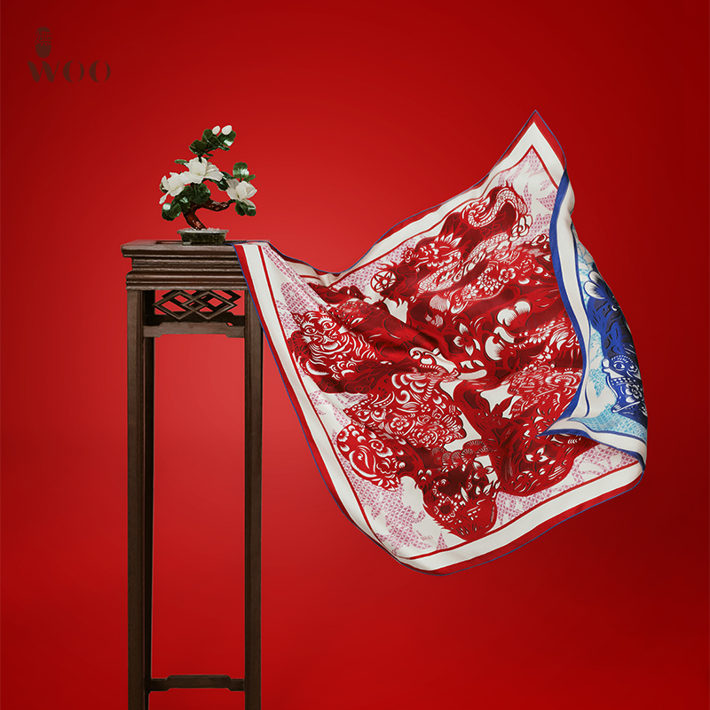 woo十二福生效丝巾围巾新年系列