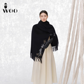 嫵WOO 烫钻大熊猫萌宠羊绒围巾披肩搭外套羽绒服 新品 萌宝 冬季