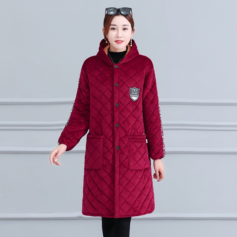 罩衣女外穿洋气冬季厚加绒保暖棉服棉衣外套防污清洁女工作服时尚