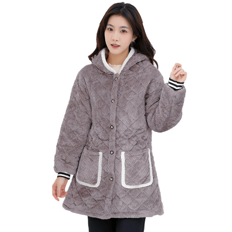 罩衣女新款四川省服加绒加厚女装外套妈妈保暖宽松大码防脏女棉衣