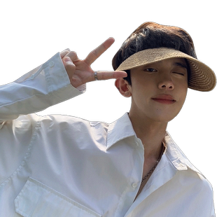 新款草帽男士太阳帽夏季骑车防晒帽子空顶帽遮阳帽男户外夏天男款