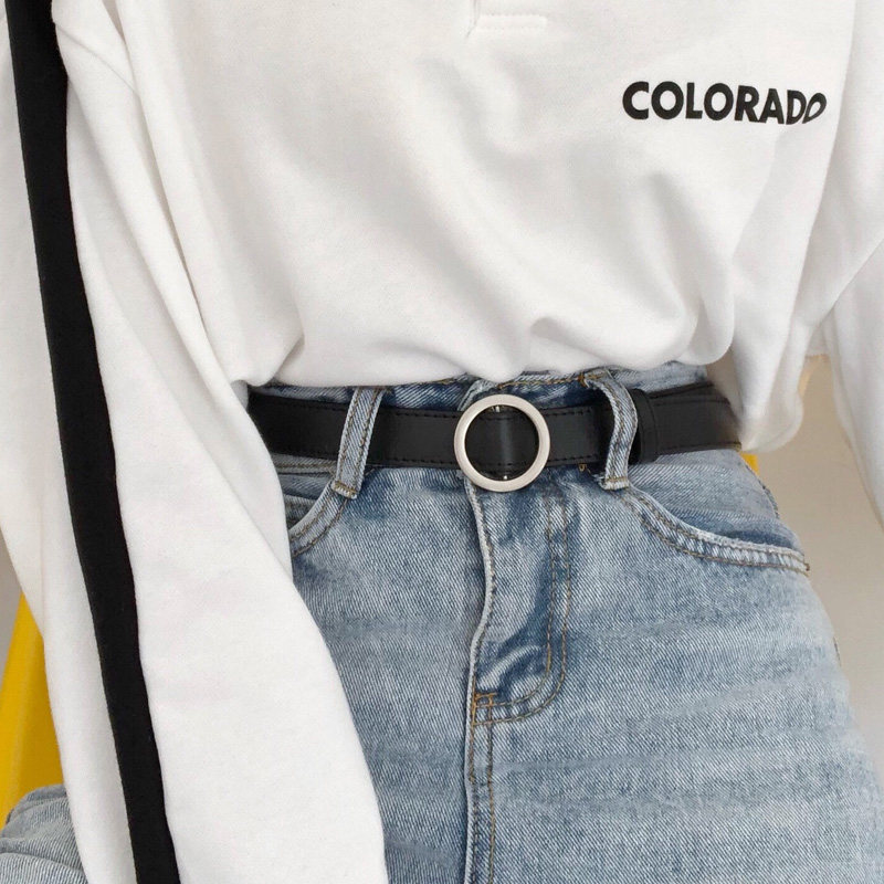 レディース ベルトガール クール シンプル バチェラー 韓国 ホール 装飾 ジーンズ ベルト 韓国 パンツ ブラック イン 風 中国仕入れ Com