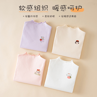 纯棉儿童打底衫半高领上衣外穿女童全棉T恤打底内搭宝宝秋衣外穿