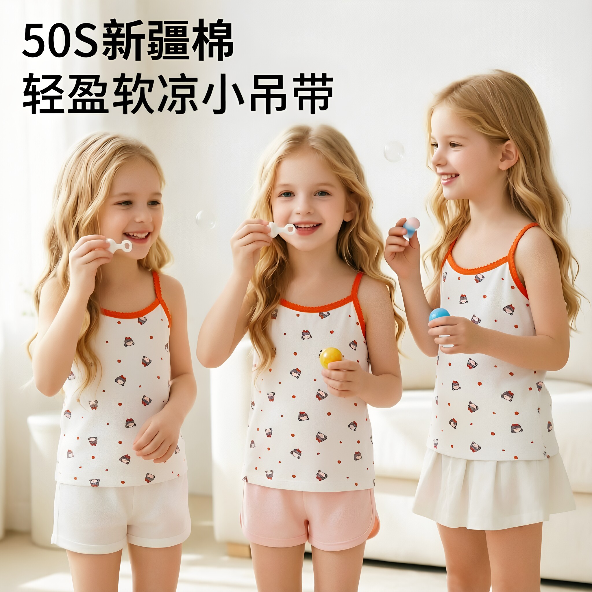 婴儿背心夏季薄款莫代尔女宝宝吊带衫女童无袖打底衫上衣宝宝背心