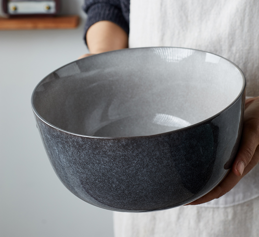 陶瓷美式大众种睡莲水果大深碗