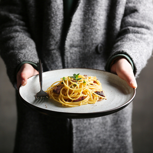 微瑕盘子 韦斯顿创意陶瓷餐具菜盘碟子 家用10寸大盘意面牛排盘西