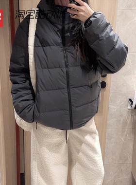 42运动家 Adidas 保暖运动休闲550蓬连帽鸭绒羽绒服 深灰 JW6776