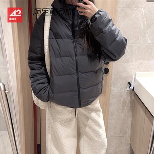 42运动家 Adidas 保暖运动休闲550蓬连帽鸭绒羽绒服 深灰 JW6776