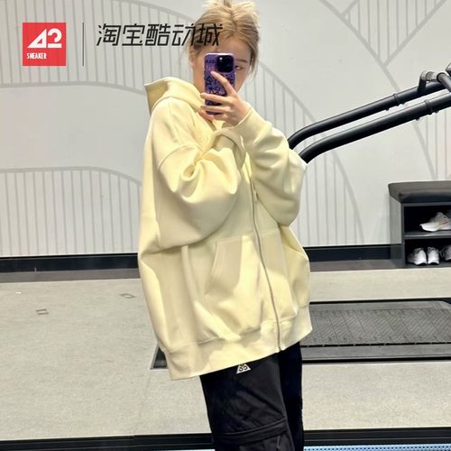 42运动家 Nike耐克女子宽松连帽针织运动休闲夹克外套 HF0422-113
