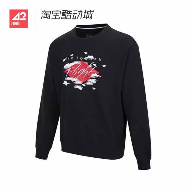 42运动家 AIR JORDAN AJ男子圆领针织运动休闲套头卫衣DH9036-010
