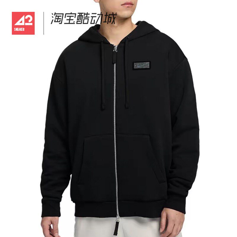 42运动家 NIKE 男子加绒保暖运动休闲抽绳连帽夹克外套HJ3898-010