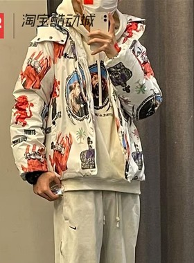 42运动家 Nike耐克 詹姆斯男子印花连帽保暖羽绒服外套FB6975-030