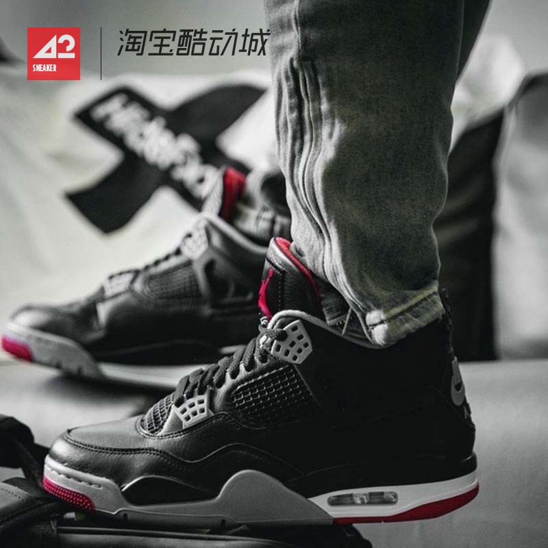 现货42运动家 Air Jordan 4 AJ4黑红 24版 中帮篮球鞋 FV5029-006