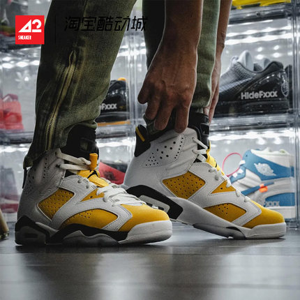 现货42运动家 Air Jordan 6 AJ6 白黄 高帮复古篮球鞋 CT8529-170