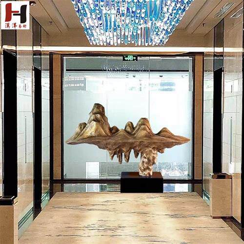 专业新款大型户外玻璃钢山石仿古铜装饰艺术品房地产园林雕塑