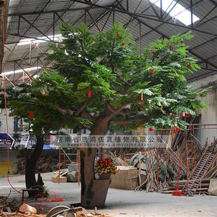 大型仿真树厂家枫杨树假树假绿植人造胡杨树仿真枫树假枫树叶