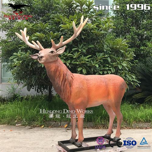 跨境仿真公马鹿动物模型黑羚羊母马鹿公马鹿模型儿童实心玩具摆件