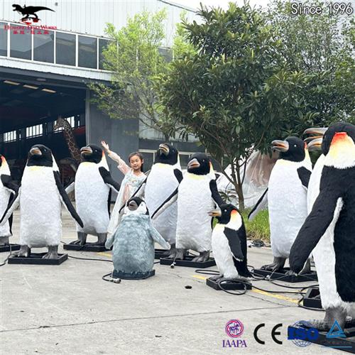 年大型仿真动物厂家仿真粘毛企鹅电动机械模型可动可叫机模